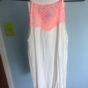 Orange and White mini dress